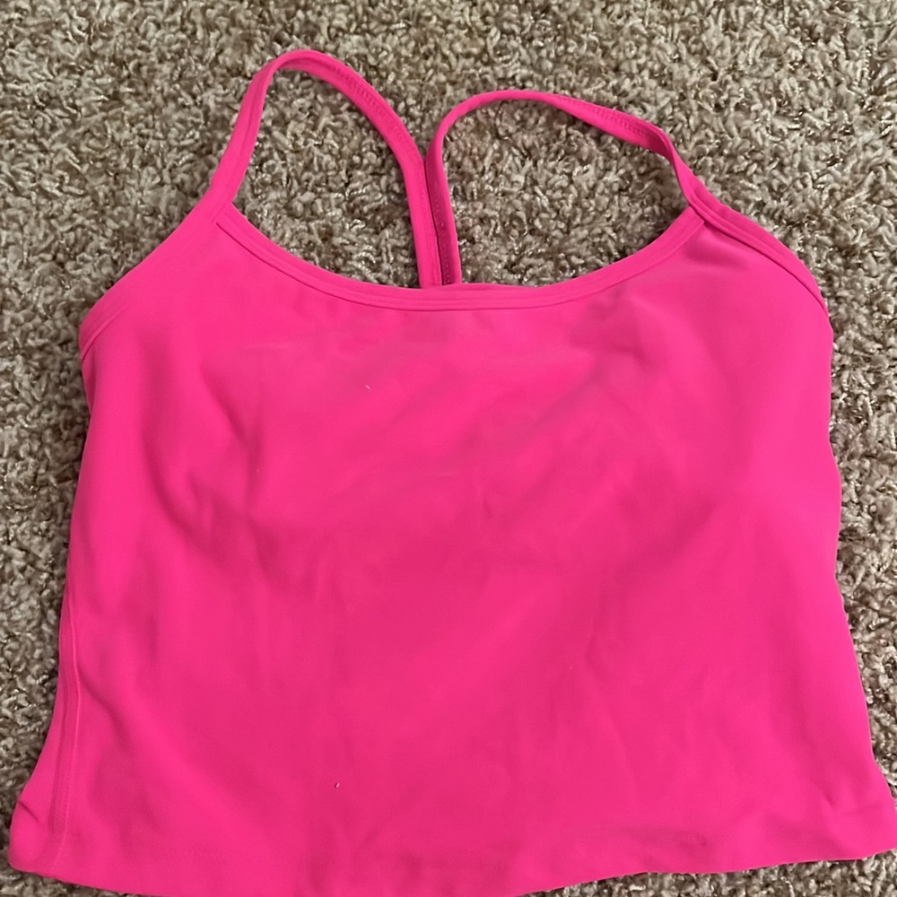 Beyond yoga slim racerback cropped tank pink hype Heather